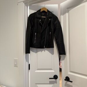 Topshop Black Leather Moto Jacket